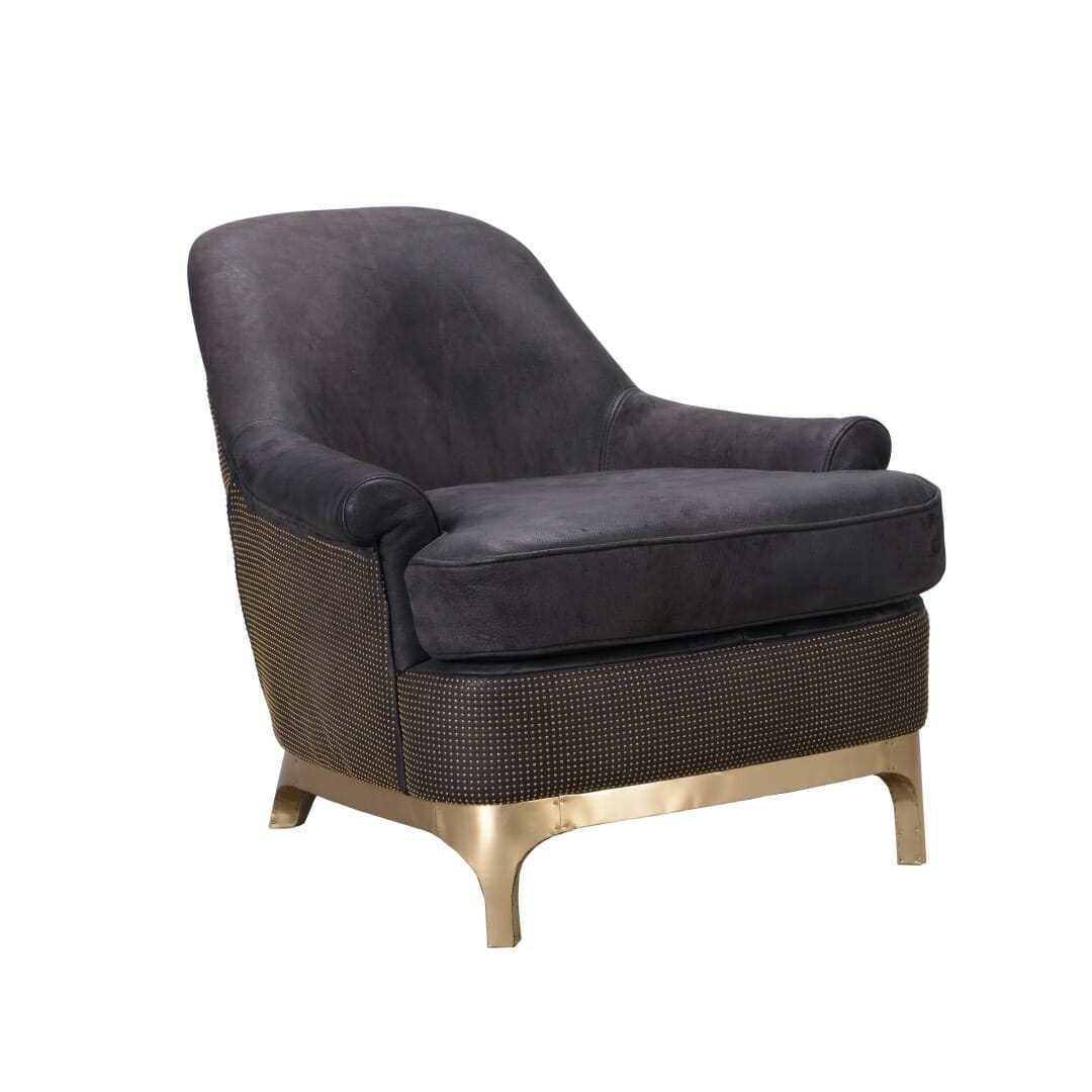 BASTILLE CHAIR-PIXEL BLK&BRASS