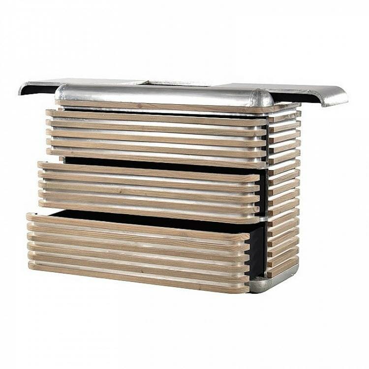 CASTAWAY CHEST LGALUMINIUM&BEACHED Indeca Living