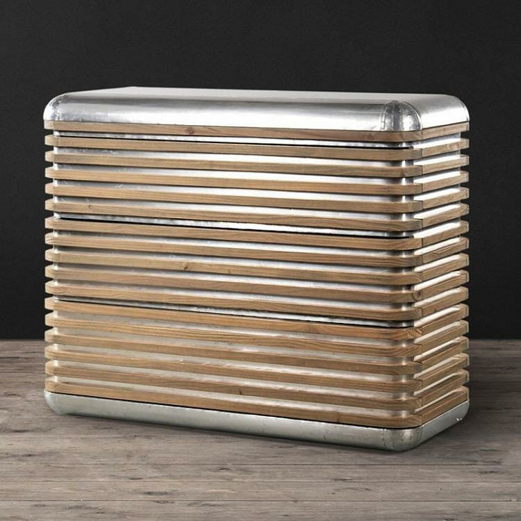 CASTAWAY CHEST LGALUMINIUM&BEACHED Indeca Living