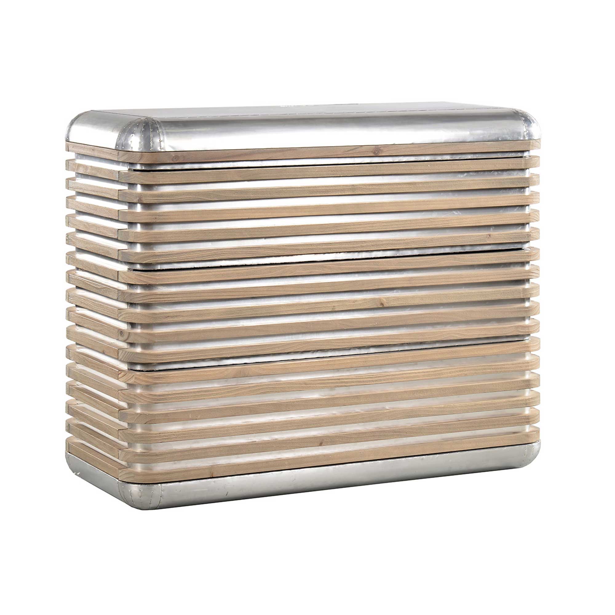 CASTAWAY CHEST LGALUMINIUM&BEACHED Indeca Living