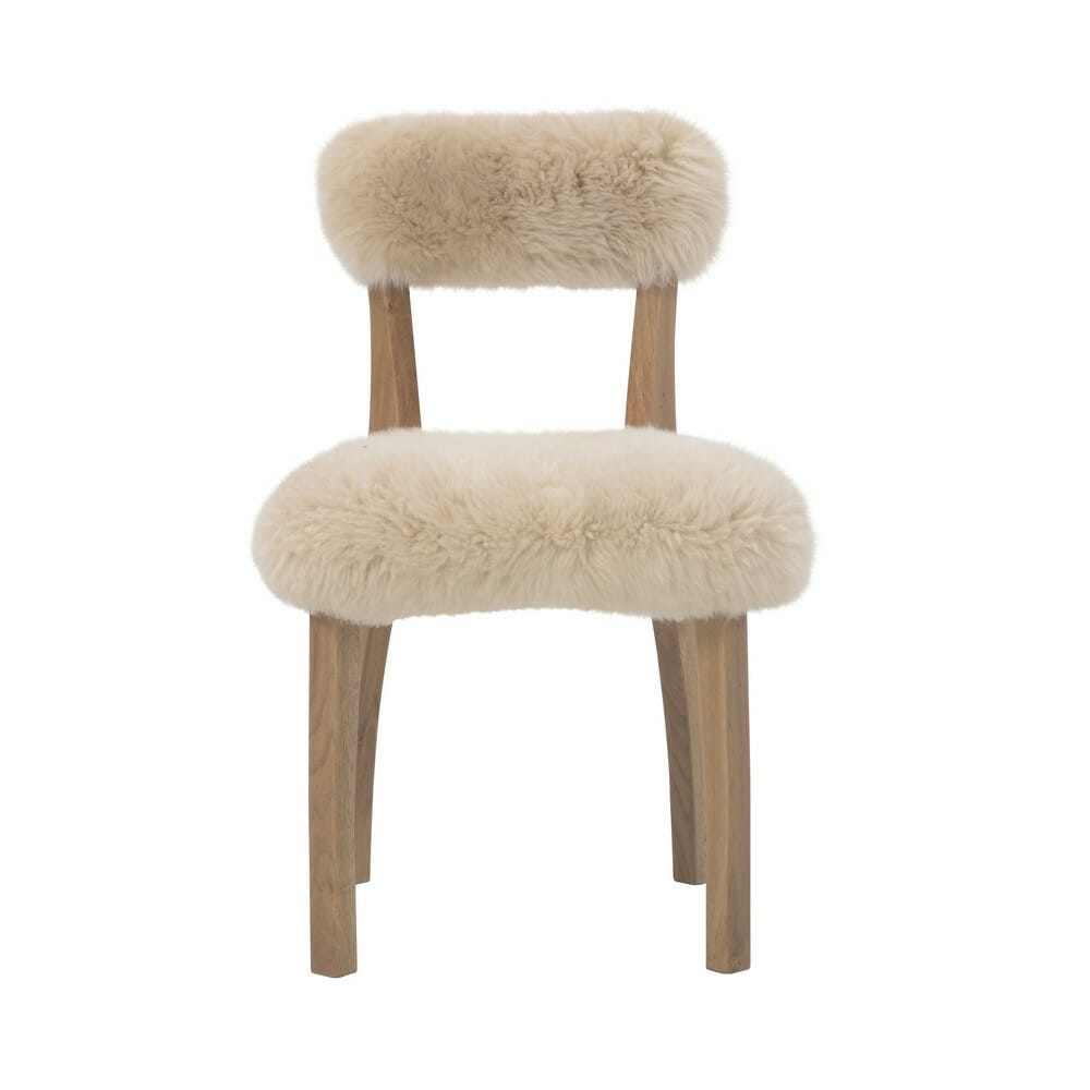 Yeti Chair, Almond Long Hair Sherpa and Walnut